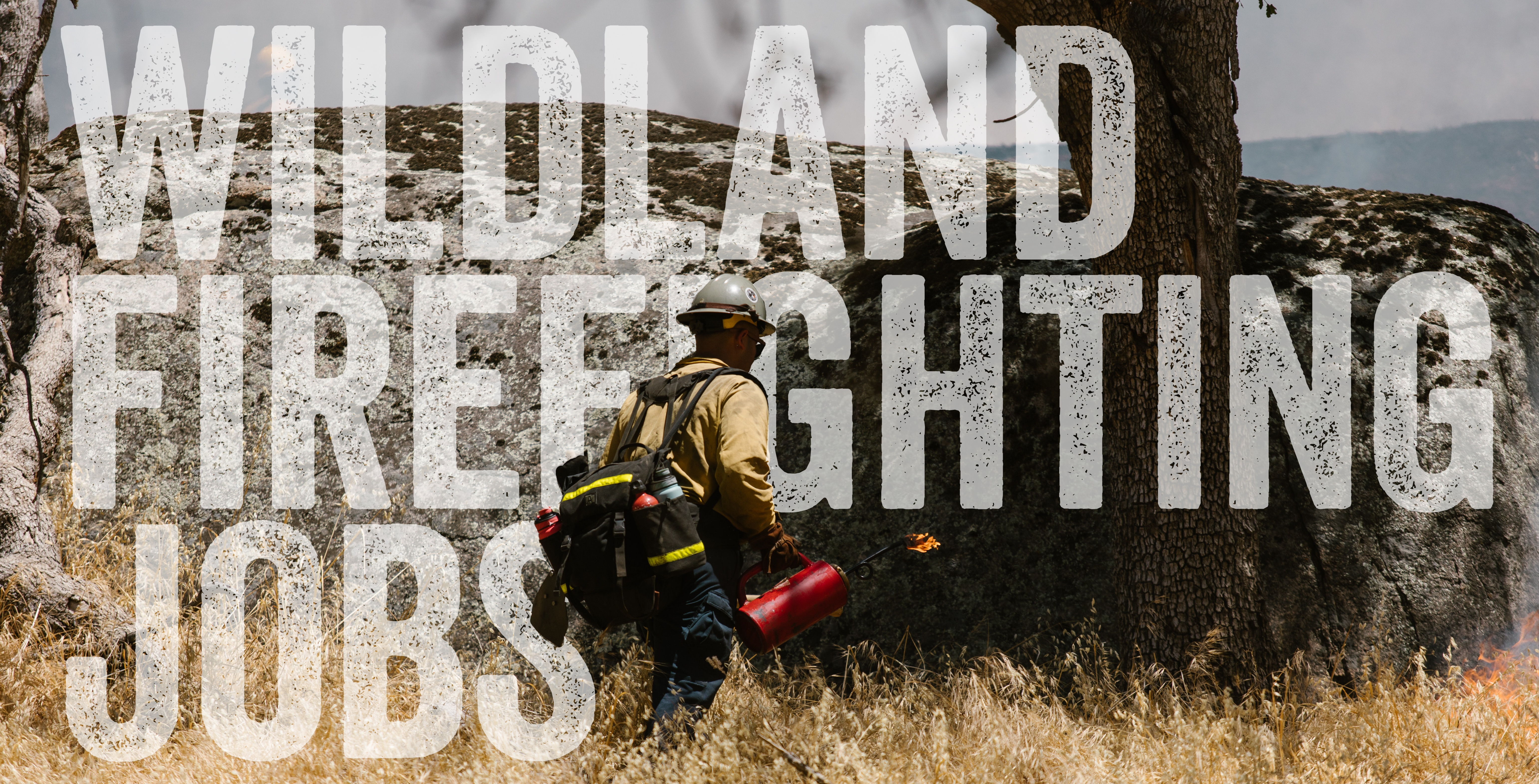 Wildland Firefighter part of a Hand Crew helping suppress a wildfire 